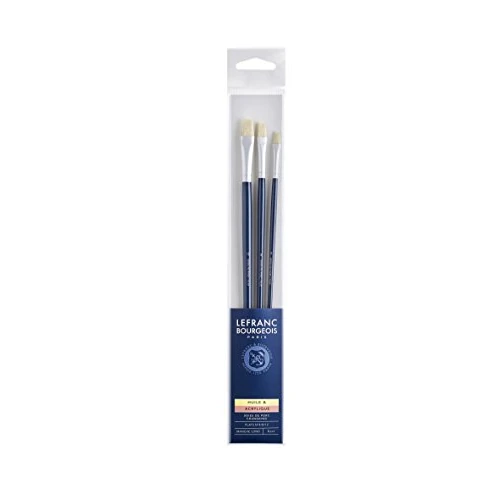 Offerta a tempo: LB Pennelli in setola di maiale Chunking - Gamma Fine Set di 3 pennelli (Piani n.4/8/12) - Manico Lungo - 0.00% da 7.50 € a 7.50 €