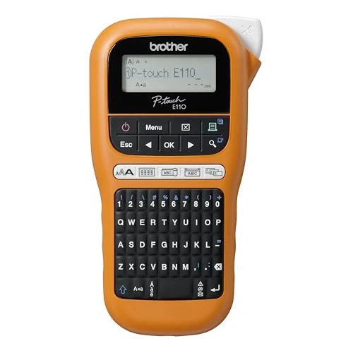 Offerta a tempo: Brother PTE110, Etichettatrice Palmare Professionale, Settore Elettrico | Tastiera QWERTY, Display LCD, 200 Simboli, Nastri Serie TZE fino 12 mm, Colore Arancio - 28% da 42.71 € a 30.75 €