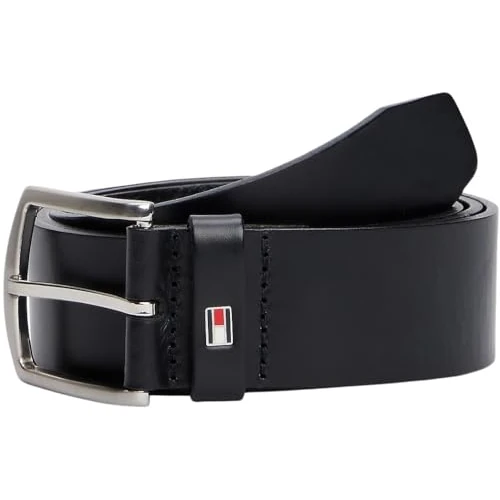 Tommy Hilfiger Herren Gürtel New Denton Belt 4,0 cm Ledergürtel, Schwarz (Black), 115 cm