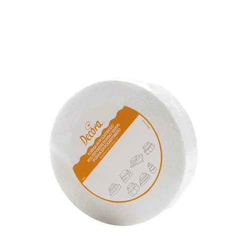 Tijdelijke aanbieding: Decora, 0173814 Ronde schijf van polystyreen, afzonderlijk verpakt, ideaal als model voor het maken van etagetaarten, rechte randen, Ø 25 x H 10 cm. van 4.25 EUR naar 4.25 EUR (korting 0%)
