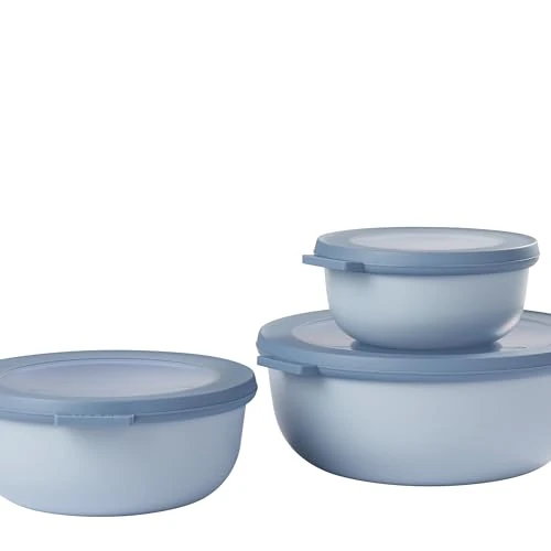 Oferta limitada: Mepal - Multi Bowl Cirqula Redondo 3-Partes - Caja de Almacenamiento de Alimentos con Tapa - Caja de Almacenamiento Hermética para Nevera y Microondas - 350 ml, 750 ml & 1250 ml - Nordic blue de 25.98 € a 25.98 € (ahorro 0.00%)