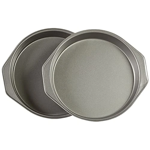Offerta a tempo: Amazon Basics Teglia antiaderente da torta Rotondo in acciaio al carbonio, 22.8 cm, confezione da 2, Grigio - 38% da 20.99 € a 13.07 €