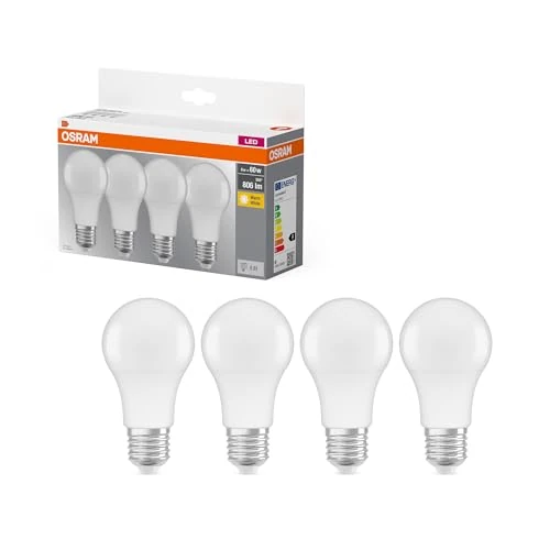 Offre limitée : Osram Ampoule LED, Plastique, E27, 9 W, 2700K Blanc Chaud, 60W - Pack 4 units de 8.99 € à 8.99 € (0.00% de remise)