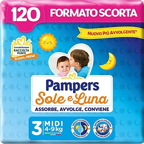 Limitiertes Angebot: Pampers Sonne und Mond Midi Windeln, Größe 3 (4-9 kg), 120 Windeln von 29.50 EUR auf 29.50 EUR (Spare 0%)