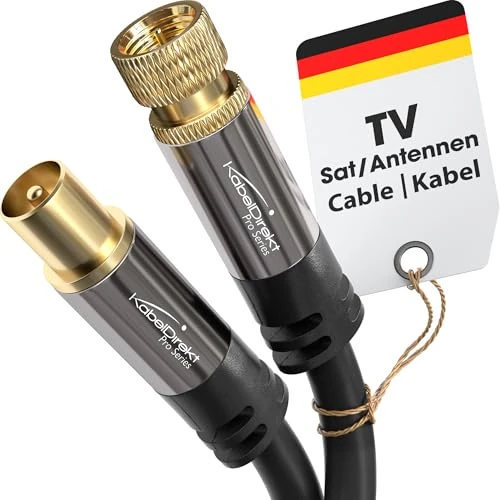Offerta a tempo: KabelDirekt – 5 m Cavo SAT/TV (75 Ohm, connettore F spina coassiale, HDTV, DVB) — 17% da 14,99 € a 12,45 €