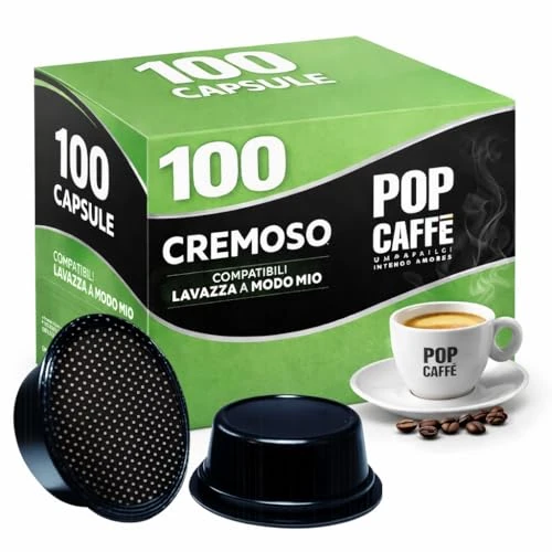 Offerta a tempo: 100 Capsule Compatibili Lavazza A Modo Mio – Pop Caffè E-MIO 2 Cremoso – Gusto Intenso e Crema Densa – Miscela Corposa – Confezione Risparmio - 0.00% da 20.75 € a 20.75 €