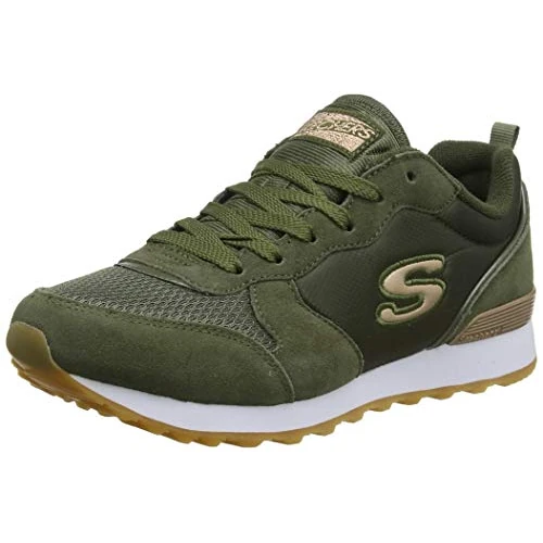 Offerta a tempo: Skechers Og 85 Goldn Gurl, Sneaker a Collo Basso Donna, Olive Suede Nylon Mesh Rose Gold Trim, 39.5 EU - 36% da 69.95 € a 44.60 €