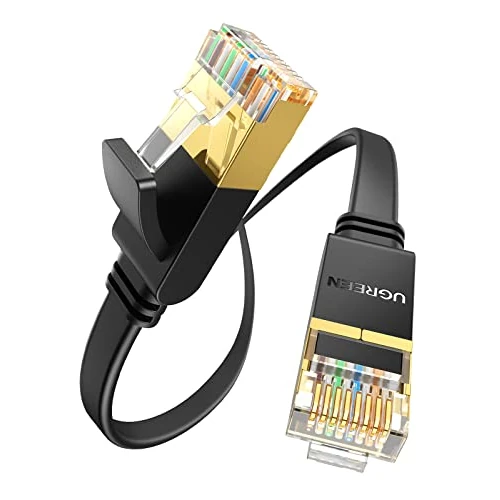 UGREEN Cable de Red Ethernet Network LAN 10000Mbit con Conector RJ45 10 Gigabit 600MHz FTP Plano para Steam Deck PS5 Xbox X/S PC Compatible con Cat 7/6/5e (20 Metros)