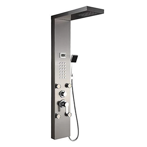 Offerta a tempo: Auralum Colonna Doccia Idromassaggio 4 Funzioni con Soffione Doccia e Doccetta, Pannello Doccia Idromassaggio con Display LCD, Pannello Doccia con Miscelatore in 304 Acciaio Inox per Bagno - 13% da 149.99 € a 129.99 €