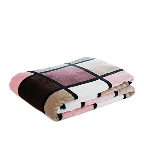 Limited-time offer: Gözze - Soft Blanket, Cashmere Feel, High Fabric Weight 500 g/m², Antigua, 150 x 200 cm - Dusty Pink/Taupe/Berry from 50.70 GBP to 50.70 GBP (save 0%)