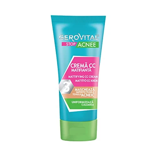 Tijdelijke aanbieding: Gerovital Stop Acnee CC matterende gezichtscrème tegen acne, camoufleert onvolmaaktheden, egaliseert de kleur, make-up en huidverzorgingsproduct, 30 ml van 10.67 € naar 7.47 € (30% korting)