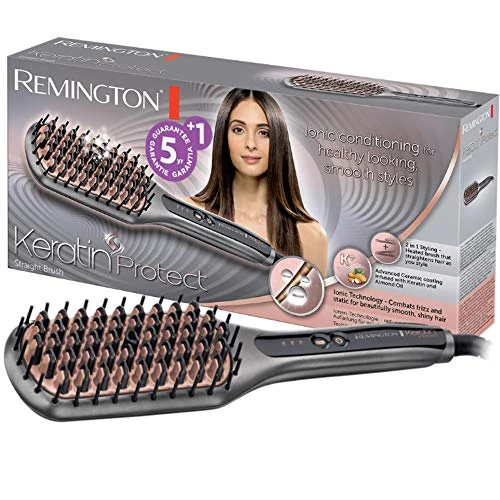 Smoothing Brush Remington Keratin Protect Straight 66W Grey Pink