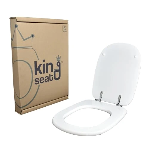 Offerta a tempo: Copriwater in MDF, serie Tesi della Ideal Standard, Bianco con cerniere in ottone cromato. - 36% da 64.00 € a 41.08 €