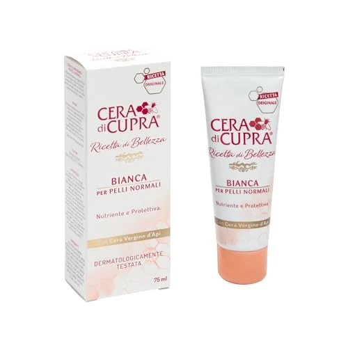 Offerta a tempo: Cera di Cupra, Crema Bianca Formulazione Tradizionale, con Cera Vergine d'Api, Ricca di Componenti Protettivi, ad Azione Antietà, Made in Italy, Dermatologicamente Testata, Tubetto da 75 ml - 13% da 2.29 € a 1.99 €