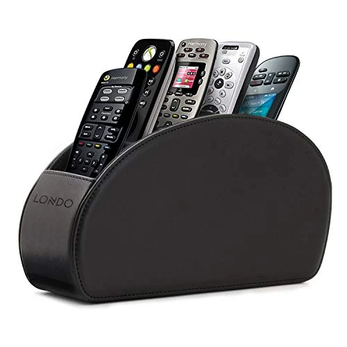 Offerta a tempo: Londo Porta Telecomandi con 5 scomparti - Per contenere telecomandi di TV, stereo, decoder, DVD, Blu-Ray - in Pelle con fodera interna in suede. Adatto per salotto o camera da letto - 45% da 35.99 € a 19.88 €