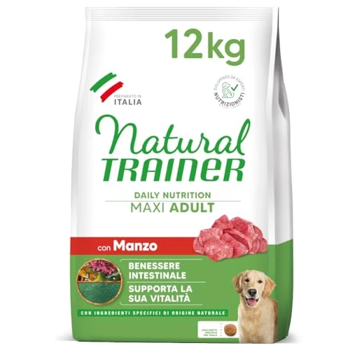 Natural Trainer Maxi Cibo per Cani Adulti con Manzo - 12kg