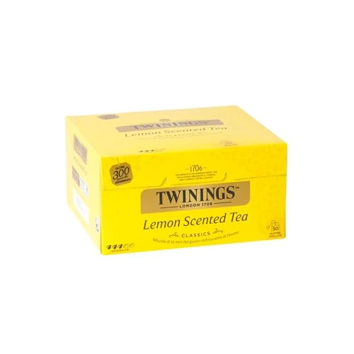 Offerta a tempo: Twinings, Classic Lemon Scented Tea, Tè Classico Aromatizzato al Limone, Infusi e Tisane, 1 Confezione da 50 Filtri - 16% da 21.00 € a 17.55 €