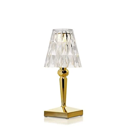 Kartell bedside lamp, Transparent PMMA, dyed or metallic, Gold