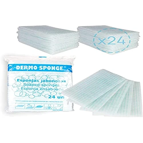 Limitiertes Angebot: Queraltó, 24 Einweg-Seifenschwämme, Für Erwachsene, Kinder und Babys, Aus Nappa, Für empfindliche Haut, 1 Packungen mit 24 Schwämmen, Badeschwämme mit Seife für Körperpflege von 6.83 EUR auf 6.83 EUR (Spare 0%)