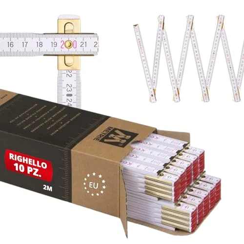 Limited-time offer: Metrie PERFEKT Wooden Folding Ruler/Pack of 10 Folding Meters | 2 Metre Folding Ruler with Duplex Scale - White, Made in EU. from 34.33 £ to 34.33 £ (save 0.00%)