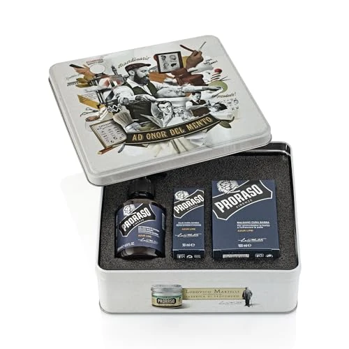 Offerta a tempo: Proraso Set Barba Azur Lime, Set regalo uomo con Detergente Barba 200 ml, Olio Cura Barba 30 ml e Balsamo Cura Barba 100 ml, Cofanetto regalo uomo per la barba, Set regalo natale Made in Italy - 37% da 39.90 € a 25.20 €