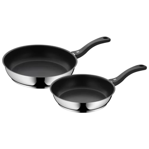 Offerta a tempo: WMF Devil Set di Padelle Induzione e Gas in Acciaio Inox 18/10 Cromargan Diametro 24-28 cm, Padelle Antiaderenti con Rivestimento Permadur, Fondo Transtherm Triplo Strato, Argento, 40 x 40 x 10 cm - 0.00% da 69.99 € a 69.99 €