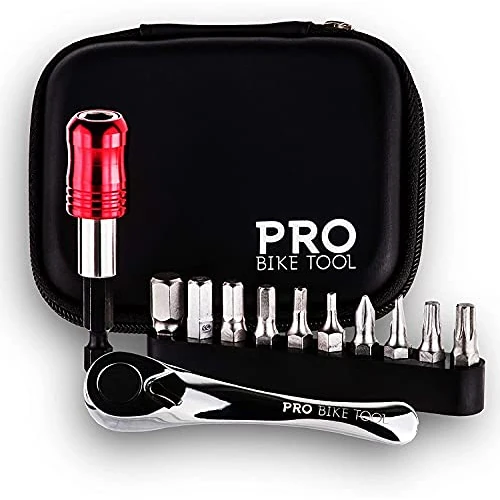 Limited offer: Pro Bike Tool Mini Ratchet Tool Set - Multitool Repair Kit for Road & Mountain Bikes - Bike Accessories - Versatile EDC Tool Box for Your Road Bicycle or Mountain Bike, Home or Work - Hard Case Pouch from 5.59 USD to 5.59 USD (save 0%)