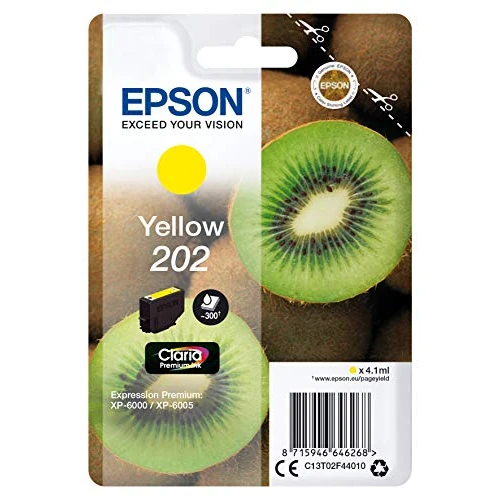Epson 202 Serie Kiwi, Cartuccia originale getto d'inchiostro Claria Premium, Formato Standard, Giallo
