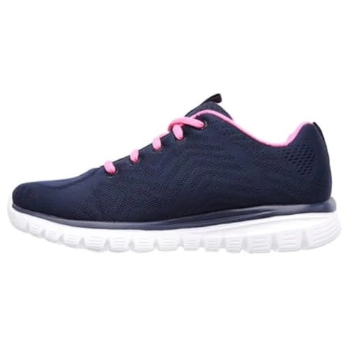 Zeitlich begrenztes Angebot: Skechers Damen Graceful Get Connected Sneakers, Navy Mesh Hot Pink Trim, 37.5 EU von 47.99 € auf 40.74 € (15% Rabatt)