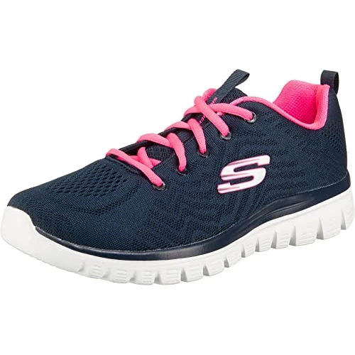 Offre limitée : Skechers Femme Graceful-Get Connected Baskets, Marine Mesh Hot Rose Trim, 35 EU de 69.45 EUR à 47.92 EUR (remise 31%)