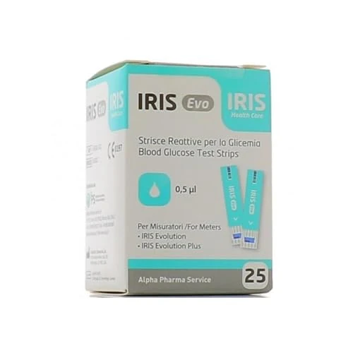 Alpha Pharma Service Strisce Glicemia Iris Evo, 25 Pezzi, multicolore