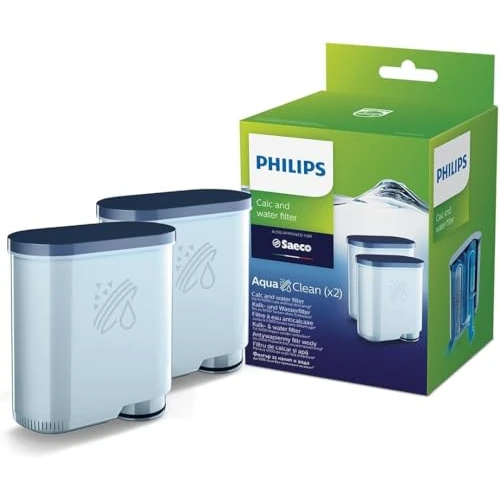 Offre limitee: Philips Filtre à Eau Anti-Calcaire AquaClean pour Machine Expresso - Pour un Café de Qualité et un Arôme Intense - Lot de 2 (CA6903/22) de 34.99 EUR a 17.98 EUR (economie 49%)