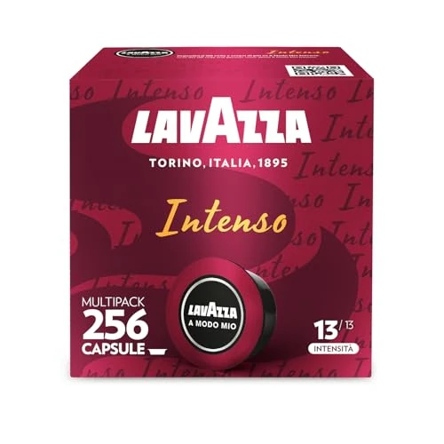 Offerta a tempo: Lavazza A Modo Mio Espresso Intenso, 256 Capsule Caffè, per un Espresso con Note Aromatiche di Cacao e Spezie, Arabica e Robusta, Intensità 13/13, Tostatura Media, 16 Confezioni da 16 Capsule - 18% da 81.99 € a 67.49 €