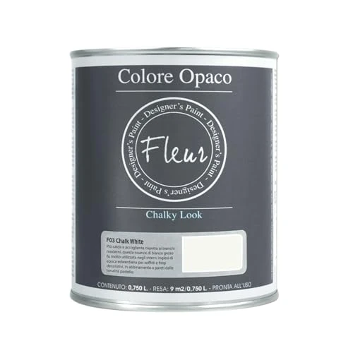 FLEUR DESIGNER'S PAINT Fleur Matte Colour Chalky Look - 0.750L - F03 Chalk White