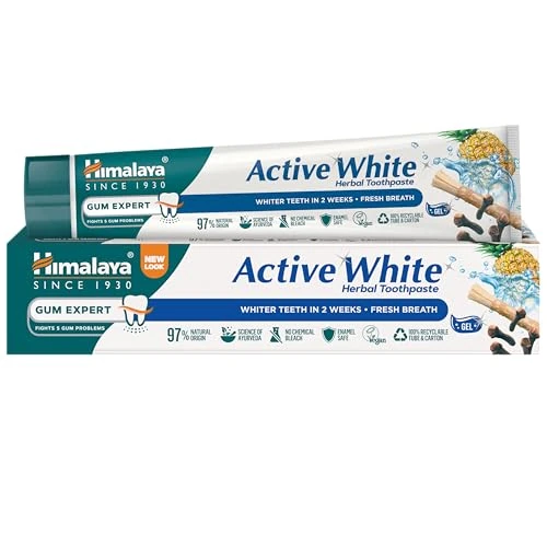 Zeitlich begrenztes Angebot: Himalaya Active white Gel | Herbal toothpaste with fruit enzymes |Teeth whitening, 100% vegetarian -75 ml von 3.88 € auf 3.88 € (0.00% Rabatt)