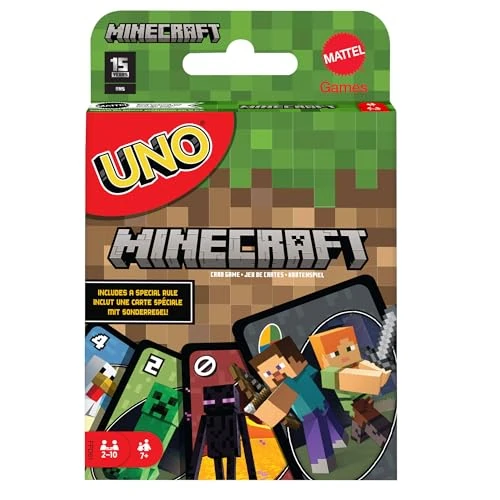 Oferta limitada: Mattel Games, Juego de Cartas UNO Minecraft, Juego de Mesa para niños a Partir de 7 años (Mattel FPD61) de 4.99 EUR a 4.99 EUR (ahorro 0%)