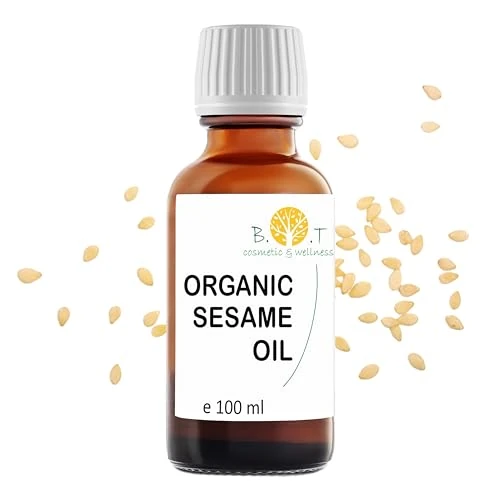 Aceite de Sésamo BIO 100% Puro | Prensado en Frío | Ideal para Cosmética Natural y Masaje Ayurveda | Antiedad y Reafirmante | Hidratante para Piel y Cabello 100 ml
