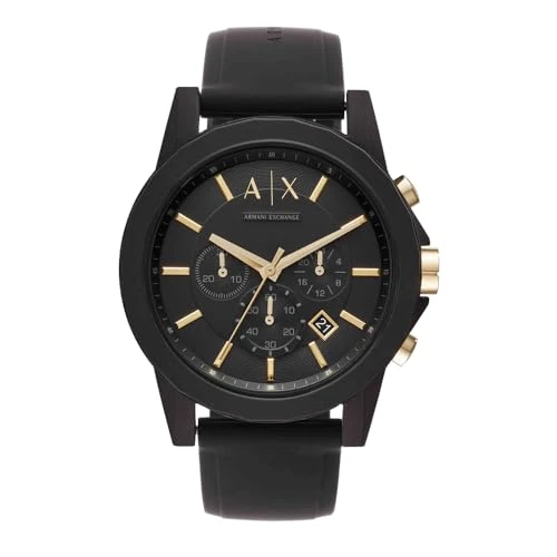 Armani Exchange Watch For Men, Chronograph Movement and 45mm Case Size with Stainless steel, Leather or Silicone strap