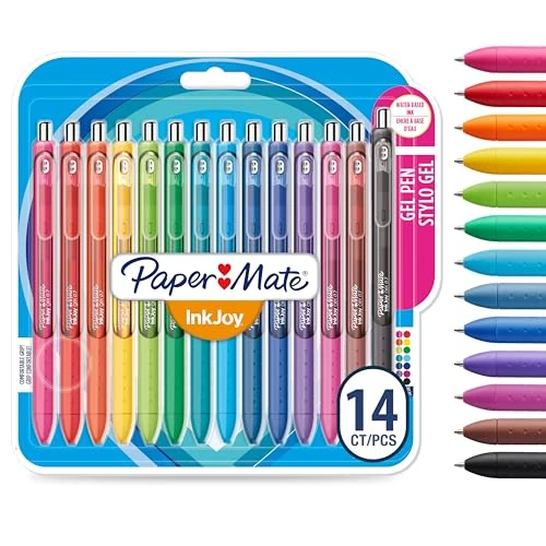 Limited offer: Paper Mate InkJoy Gel Pens | Medium Point (0.7mm) | Assorted Colours | 14 Count Coloured Pens from 48.55 EUR to 27.89 EUR (save 43%)