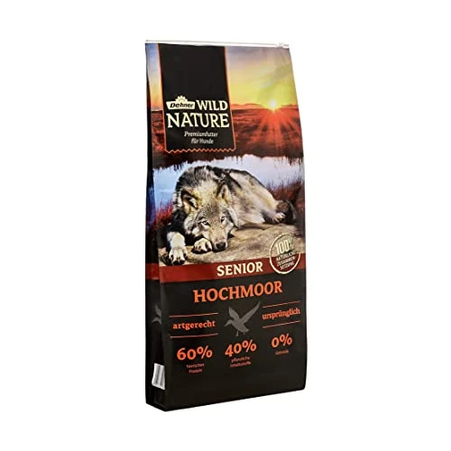 Zeitlich begrenztes Angebot: Dehner Wild Nature Hundetrockenfutter Senior Bergweide | getreidefrei | natürliches Hundefutter mit Ente | Premium Trockenfutter | für sensible, ältere Hunde | hoher Fleischgehalt | sensitiv | 12 kg von 57.99 € auf 54.99 € (5%