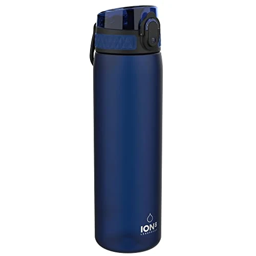 ION8 Waterfles, 500 ml/18 oz, Lekvrij, Makkelijk te Openen, Veilige Vergrendeling, Vaatwasserbestendig, BPA-vrij, Draaghendel, Past in Bekerhouders, Makkelijk Schoon, Geurvrij, Drinkfles Marineblauw