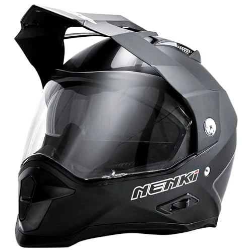 Offre limitée : NENKI Casque Moto Integral,Casque Modulable Moto Scooter Fiberglass avec Double visière et certifié ECE22.06 Pare-Soleil Adultes (Noir Mat,Taille M) de 45.00 € à 45.00 € (0.00% de remise)