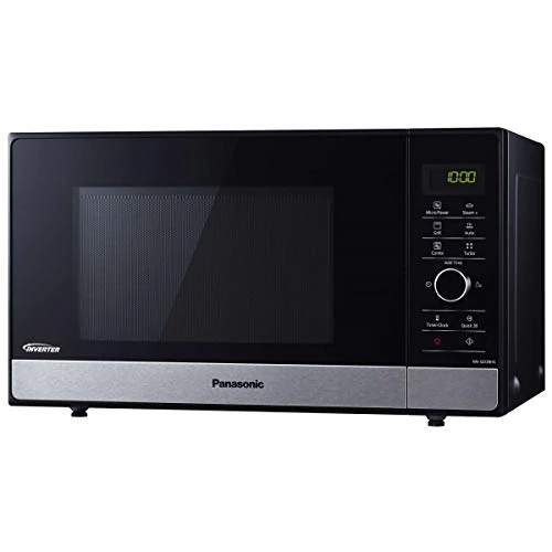 Panasonic NN-GD38HSSUG Inverter-magnetron, 1000 W, 23 liter, zwart, 17 automatische programma's, turbo ontdooien, koken grill en stoom