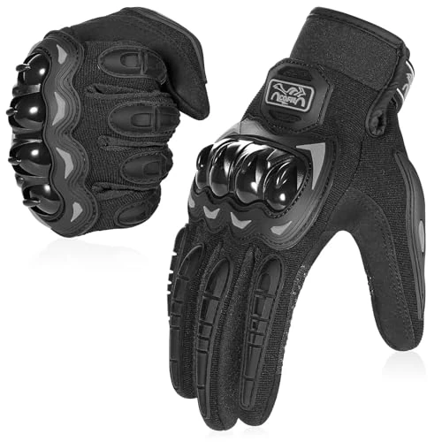 Offerta a tempo: COFIT Guanti da Moto, Touchscreen sulle Dita, Guanti per corse in Motocicletta, per guidare Quad (ATV), per Arrampicata, Escursioni e Altri Sport All'aperto - Nero L - 12% da 16.99 € a 14.97 €