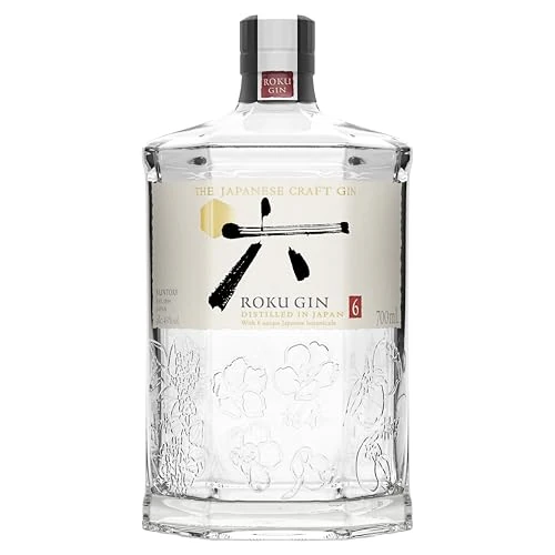 Roku Gin, Gin Artigianale Giapponese, equilibrato nei sapori e multistrato, composto da 6 botaniche - 1 bottiglia da 700ml
