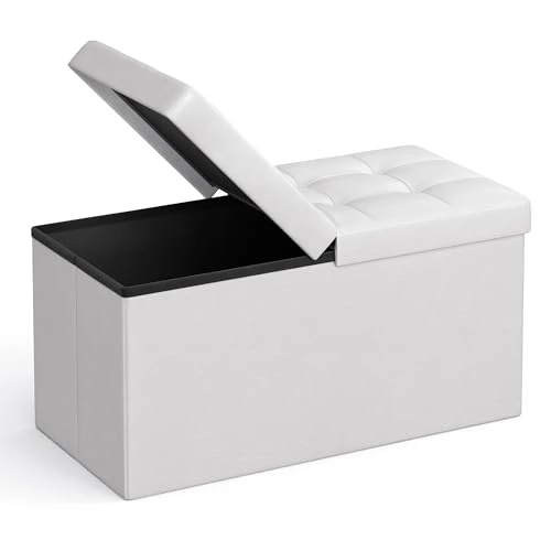 Zeitlich begrenztes Angebot: SONGMICS Sitzbank, faltbar, Sitztruhe, 89 Liter Fassungsvermögen, bis 300 kg belastbar, 38 x 76 x 38 cm, wolkenweiß LSF45WT von 29.99 € auf 25.99 € (13% Rabatt)