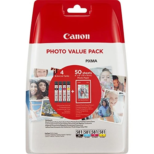 Offre limitée : Canon CLI-581 XL C M Y BK Pack de 4 cartouches Capacité XL (Noir XL Cyan XL Magenta XL Jaune XL) Certifié Canon (Plastique Obsolète 2018) de 79.94 EUR à 74.34 EUR (remise 7%)