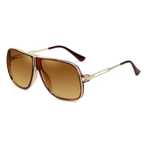 Tijdelijke aanbieding: Retro 80s Pilot Zonnebrillen Heren Dames Metalen Oversized glazen Miljoenenaar Bril van 21.98 EUR naar 21.98 EUR (korting 0%)