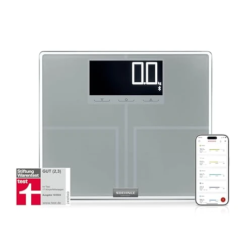 Offerta a tempo: Soehnle Shape Sense Connect 200 Pesa Persone Elettronica, Vetro, Argento, 35 x 30 x 2.6 cm — 28% da 77,86 € a 55,75 €