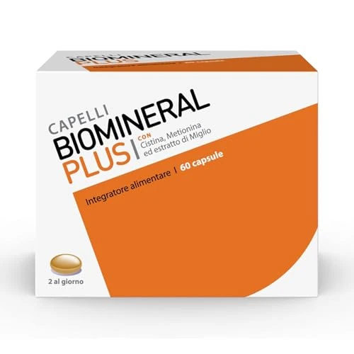 Biomineral Plus Capelli, 60 Compresse, Integratore per Capelli con Cistina, Metionina, Biotina ed estratto di Miglio